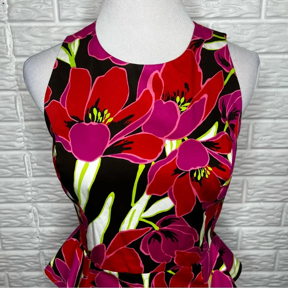 KATE SPADE NEW YORK NWOT Floral Snap Dragon Sheath Peplum Dress Size 8
